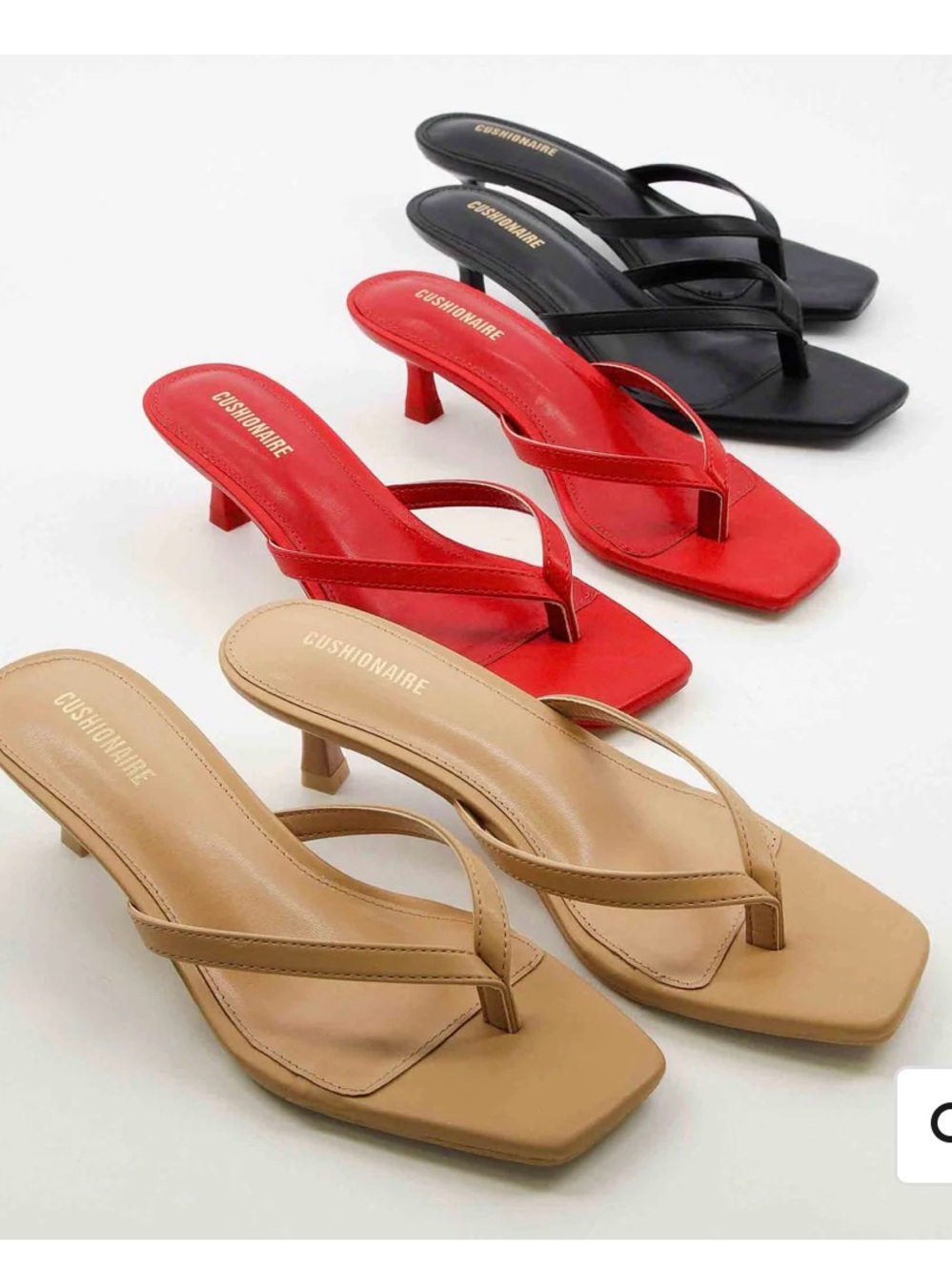 Cushionaire memoryfoam Miami  Kitten Heel Slide Sandals in various colors & size